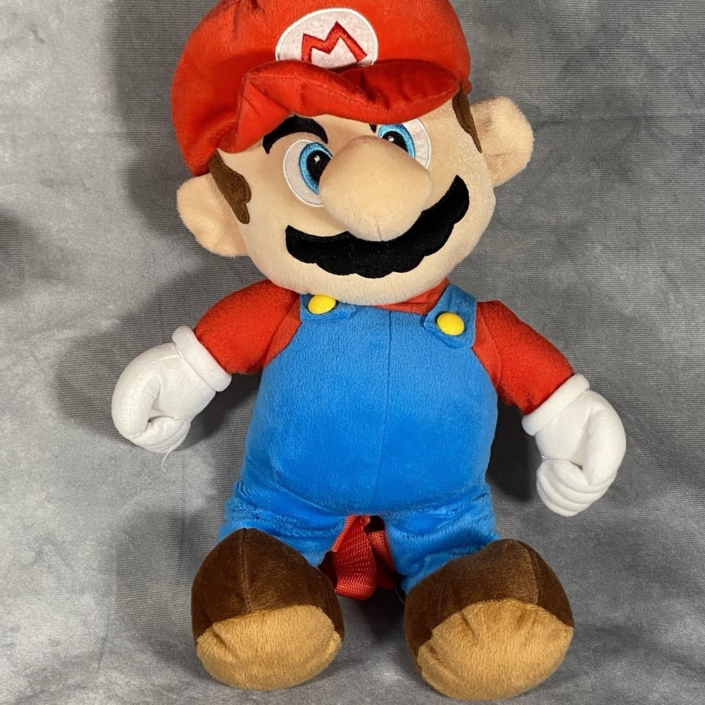 Super Mario Plush Backpack Large 17" Zipper Nintendo 2011